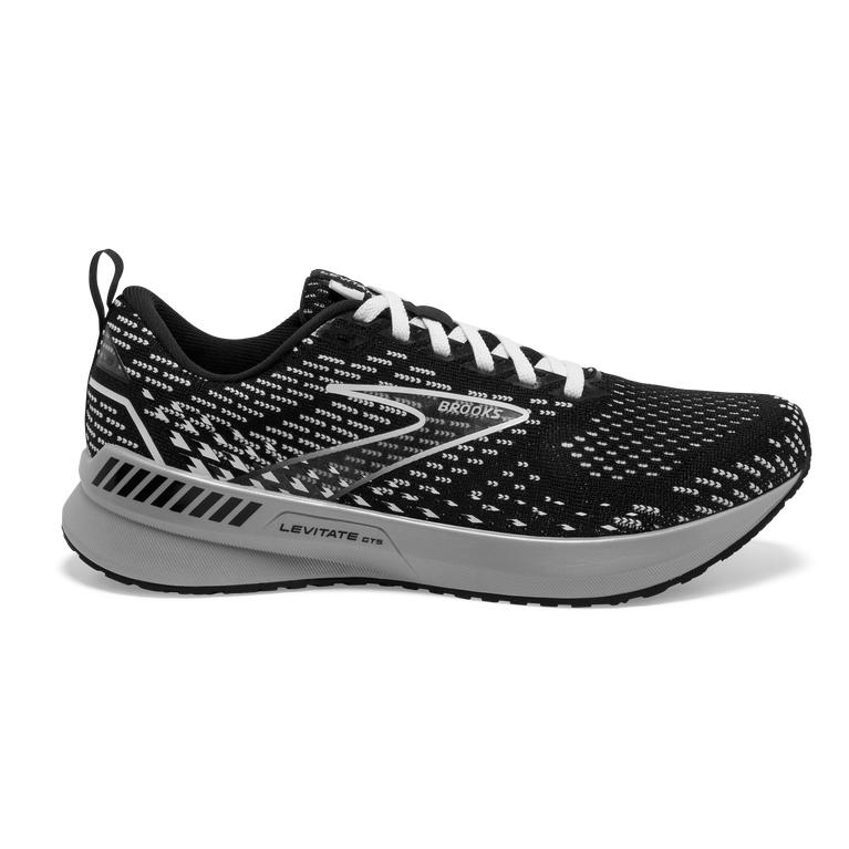 Brooks Levitate GTS 5 Springy Road Running Shoes - Women's - Black/Grey/White (64019-WEBG)